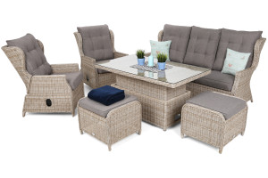 Meble ogrodowe technorattanowe Memfis Beige / Beige Melange