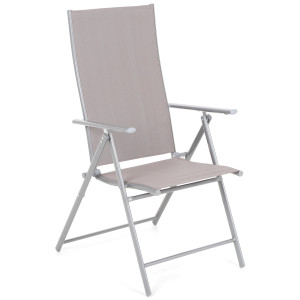 Krzesło ogrodowe metalowe Casablanca Silver / Taupe