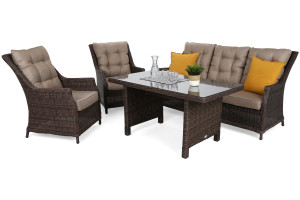 Meble ogrodowe technorattanowe Alicante Brown Mat / Brown Melange