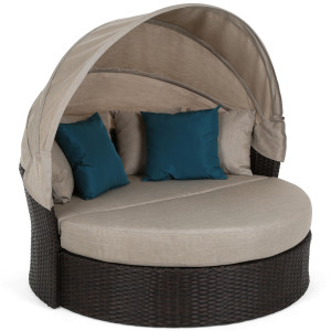Sofa ogrodowa z baldachimem Sydney Brown Mat / Brown Melange