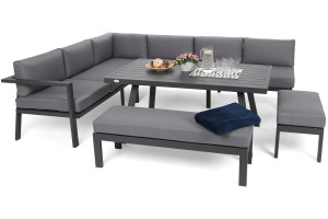 Narożne meble ogrodowe aluminiowe Galapagos Grey / Window Grey