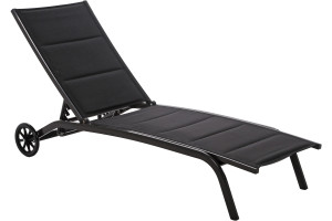 Leżak ogrodowy aluminiowy Ibiza Black / Black