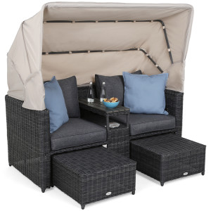 Sofa ogrodowa z baldachimem Michigan Grey / Grey Melange