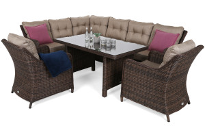 Narożny zestaw mebli ogrodowych lewy California Brown Mat / Brown Melange