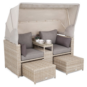 Sofa ogrodowa z baldachimem Michigan Beige / Beige Melange