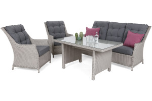 Meble ogrodowe technorattanowe Alicante White / Grey