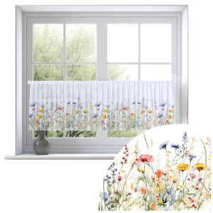 Firana zazdrostka 150x50 motyw kwiatowy 0381
