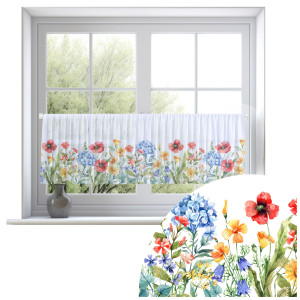 Firana zazdrostka 150x50 motyw kwiatowy