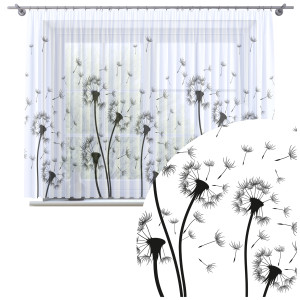 Firana gotowa woal dmuchawce 300x150 na żabki 0373