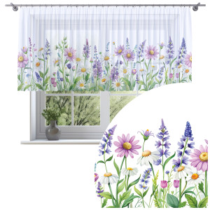 Firana na taśmie 300x120 motyw kwiatów 0380