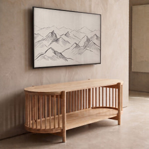 Szafka RTV VOX drewniana naturalna 120x44,5x40 cm