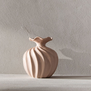 Wazon AURELIA z falista górą beżowy 16,5x16,5x19 cm