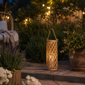 Lampion RADIANT wąski naturalny 17x50 cm