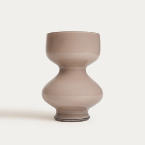 Wazon BOLIQ beżowy szklany 19,5x27,5 cm