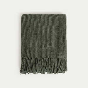 Koc CHENILLE szenilowy khaki 130x170 cm
