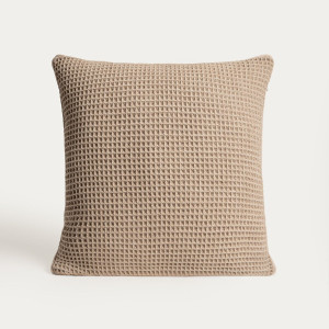 Poszewka ARVEA taupe o waflowej fakturze 45x45 cm