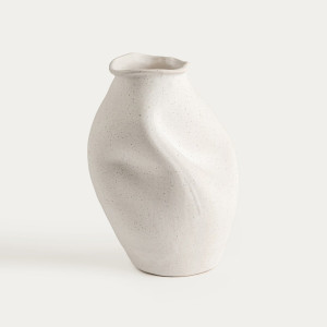 Wazon AVELIS gnieciony biały ceramiczny 14x13,5x20 cm