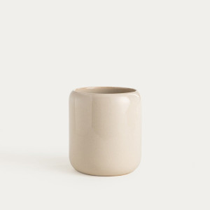 Kubek łazienkowy MELKARO ceramiczny beżowy 9x10 cm