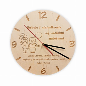 Zegar z grawerem Wspólny prezent dla dziadków