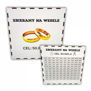 Skarbonka wykreślanka na wesele ślub