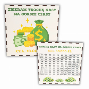 Skarbonka na gorsze czasy wykreślana nieotwierana