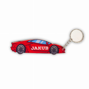 Brelok czerwone Auto z imieniem Dzień Chłopaka szkoła przedszkole