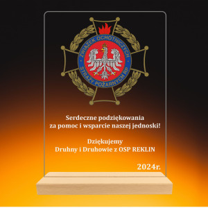 Statuetka Nadruk na akrylu Straż Pożarna podziękowanie strażackie