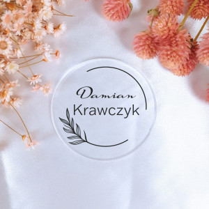 Przezroczyste Winietki na Ślub z podstawką okrągłe