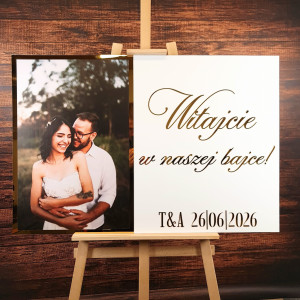 Tablica powitalna na ślub z zdjęciem