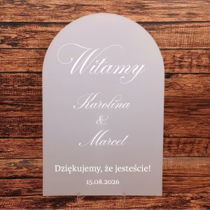 Tablica powitalna na wesele matowa 60x40 cm | personalizowana, minimalistyczna