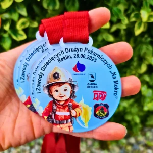Medale zawody strażackie DDP dla dzieci 7 cm