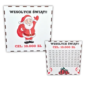 Skarbonka wykreślana na święta z mikołajem