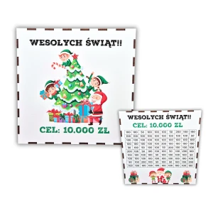 Skarbonka wykreślana na święta z elfami