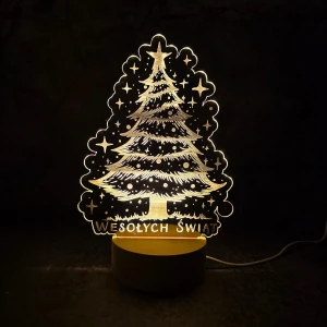 Lampka LED Choinka z Grawerem – Wesołych Świąt