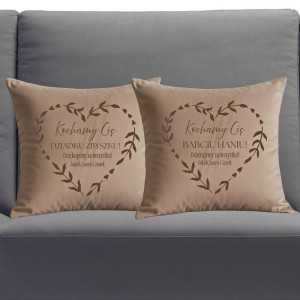 Zestaw poduszek dla babci i dziadka z dedykacją 40x40 cm |personalizowany Prezent na Dzień Babci i Dziadka