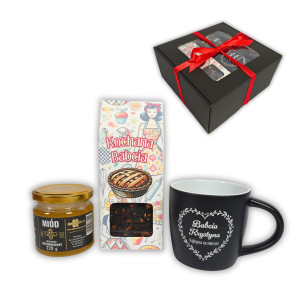 Personalizowany zestaw prezentowy dla Babci | Kubek, herbata, miód