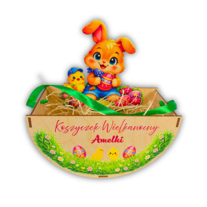 Koszyczek Wielkanocny dla dziecka z imieniem dla dziewczynki