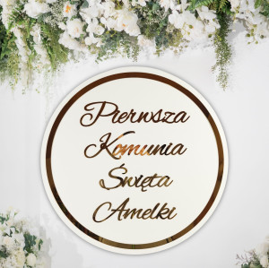Okrąg Tablica Dekoracja Sali na Komunię Świętą