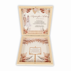 Grawerowane pudełko na pieniądze. Personalizowany prezent na ślub dla Młodej Pary.
