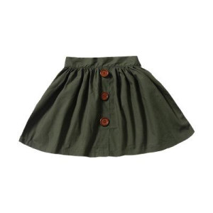 Boho Style Cotton Baby Girls Skirt Army Green 4T