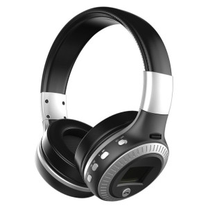 LCD Display Hi Fi On Ear Headphones with Microphone Black Silver China