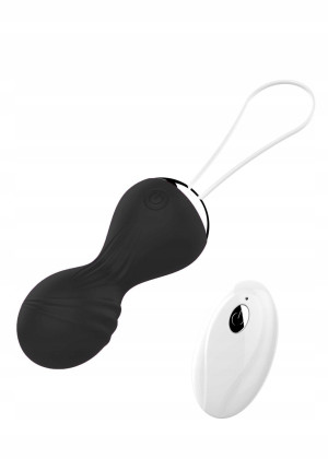 Kulki-Vibrating Silicone Kegel Balls USB 10 Function / Remote control -Blac