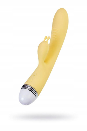 Vibrator with clitoral stimulator Flovetta by Toyfa Aster, silicone, yellow
