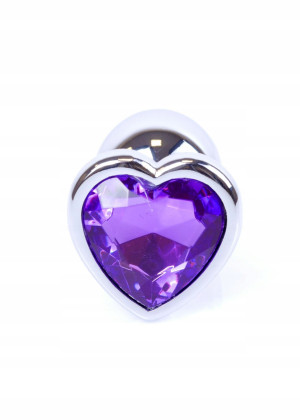 Plug-Jewellery Silver Heart PLUG- Purple