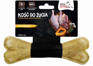 Kość do żucia na uspokojenie Kaczka i Wołowina z walerianą i papają Syta Micha