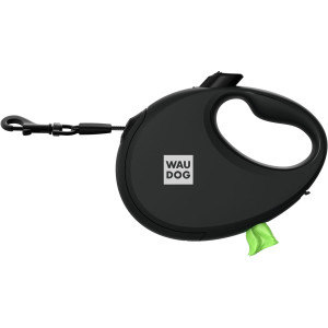 Smycz automatyczna WAUDOG R-LEASH z pojemnikiem na woreczki czarna