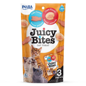 Miękkie smakołyki dla kota Inaba Juicy Bites Ryba i Małże 3x11,3g Fish Clam