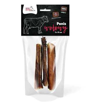 Suszone penisy wołowe dla psa 3x15cm Syta Micha naturalny gryzak