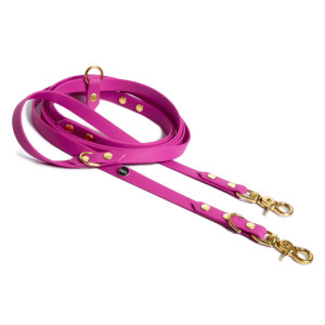 Smycz przepinana multifunkcyjna BioThane® wodoodporna BURA Magenta