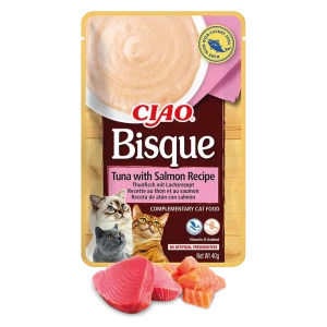Karma uzupełniająca dla kota Zupa krem Tuńczyk i Łosoś Inaba Ciao Bisque Tuna With Salmon 40g